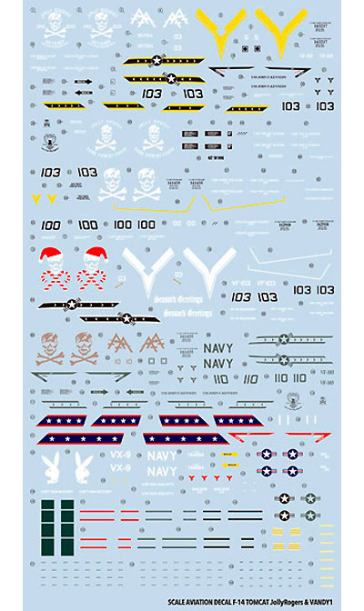 F-14B&D トムキャット ジョリーロジャース&バンディ 1 デカール (モデルカステン モデルカステン マテリアル No.DC-005) 商品画像