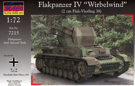 ドイツ ヴィルベルヴィント 4連装 Flak38 4号車体 プラモデル (マコ 1/72 AFVキット No.7215) 商品画像