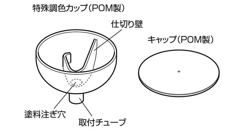 スーパーエアブラシ(軽量アルミボディ)シリーズ専用 特殊調色カップ ツール (ウェーブ コンプレッサー・エアブラシ No.HT-482) 商品画像_2