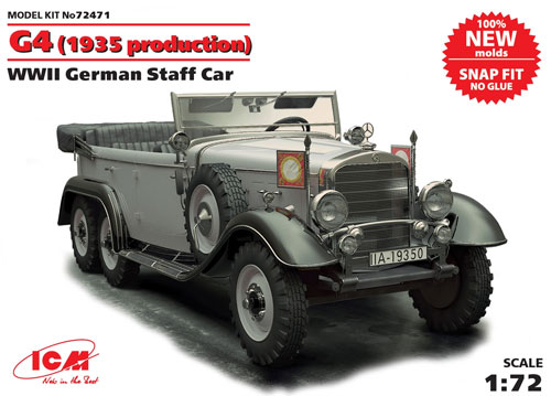 ドイツ G4 スタッフカー (1935年型) プラモデル (ICM 1/72 ミリタリービークル No.72471) 商品画像