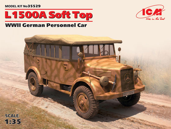 ドイツ L1500A 兵員輸送車 ソフトトップ プラモデル (ICM 1/35 ミリタリービークル・フィギュア No.35529) 商品画像