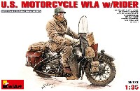 ミニアート 1/35 WW2 ミリタリーミニチュア アメリカ モーターサイクル WLA w/ライダー