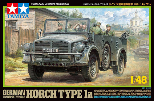 ドイツ 大型乗用軍用車 ホルヒ タイプ1a プラモデル (タミヤ 1/48 ミリタリーミニチュアシリーズ No.086) 商品画像