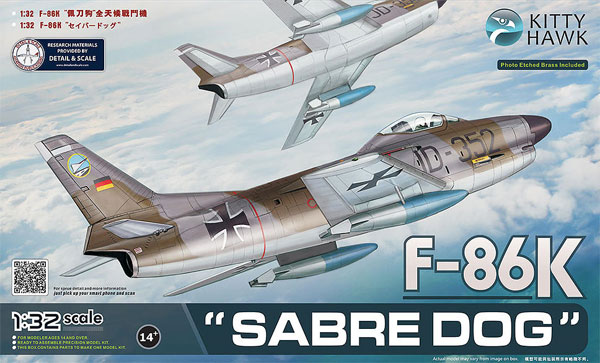 F-86K セイバードッグ プラモデル (キティホーク 1/32 エアモデル No.KH32008) 商品画像