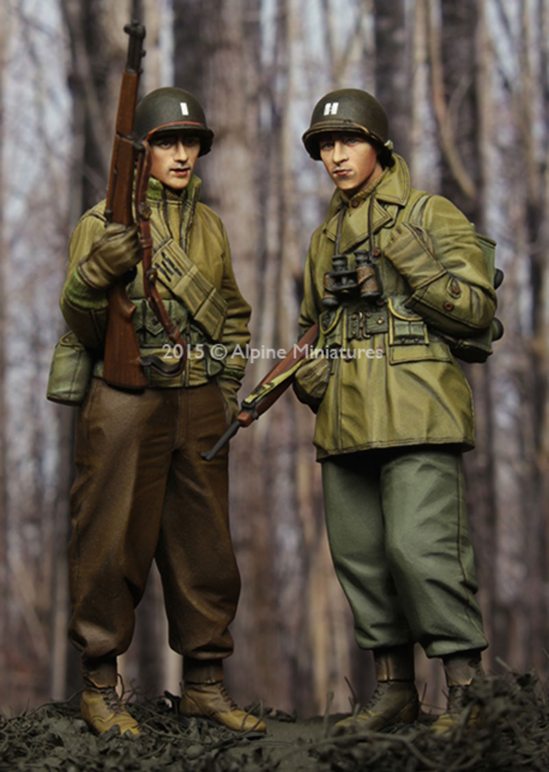 WW2 アメリカ軍 歩兵 防寒着セット (2体セット) レジン (アルパイン 1/35 フィギュア No.AM35204) 商品画像_3