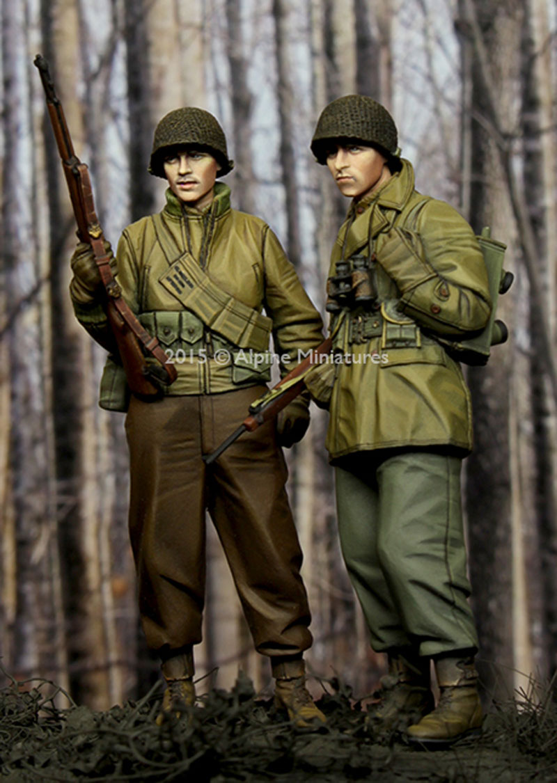 WW2 アメリカ軍 歩兵 防寒着セット (2体セット) レジン (アルパイン 1/35 フィギュア No.AM35204) 商品画像_4