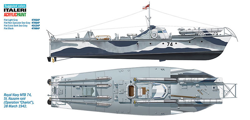 イギリス海軍 魚雷艇 ボスパー MTB74 サン・ナゼール強襲 (エッチングパーツ付) プラモデル (イタレリ 1/35 艦船モデルシリーズ No.5619) 商品画像_1