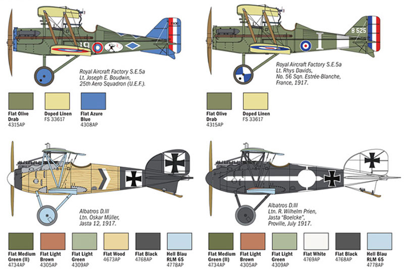 RAF S.E.5a / アルバトロス D.3 プラモデル (イタレリ 1/72 航空機シリーズ No.1374) 商品画像_1