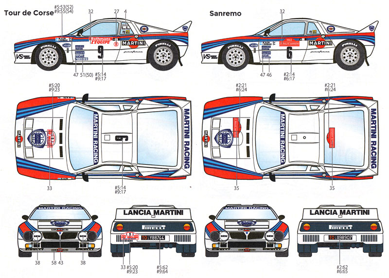 ランチア 037 ラリー マルティーニ モンテカルロ/ ツール・ド・コルス / サンレモ 1983 デカール (スタジオ27 ラリーカー オリジナルデカール No.DC1119) 商品画像_3