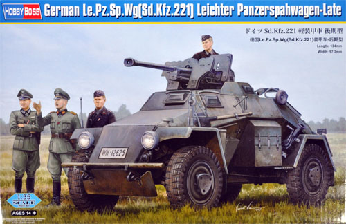 ドイツ Sd.Kfz.221 軽装甲車 後期型 プラモデル (ホビーボス 1/35 ファイティングビークル シリーズ No.83814) 商品画像