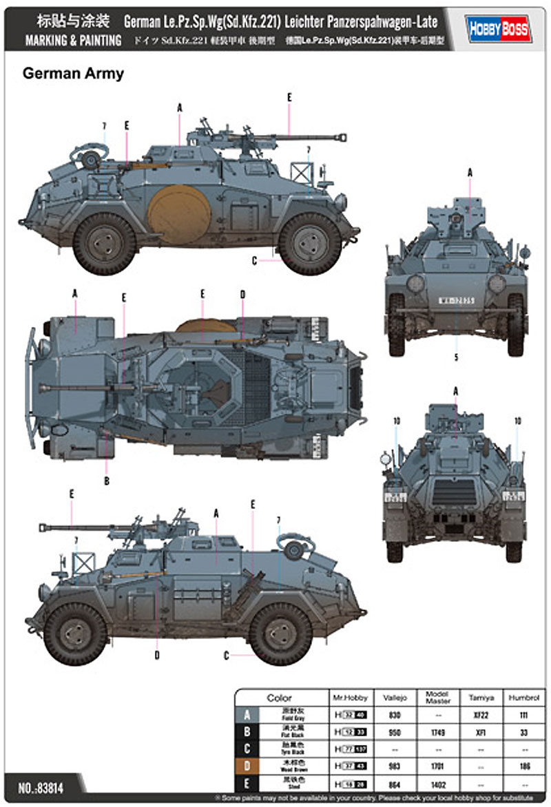 ドイツ Sd.Kfz.221 軽装甲車 後期型 プラモデル (ホビーボス 1/35 ファイティングビークル シリーズ No.83814) 商品画像_1