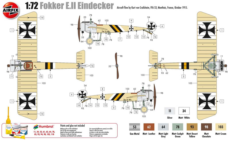 フォッカー E.2 アインデッカー プラモデル (エアフィックス 1/72 ミリタリーエアクラフト No.A01086) 商品画像_2