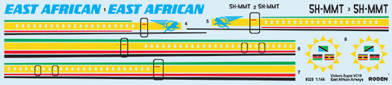 ビッカース スーパー VC10 Type1154 東アフリカ航空 プラモデル (ローデン 1/144 エアクラフト No.329) 商品画像_1