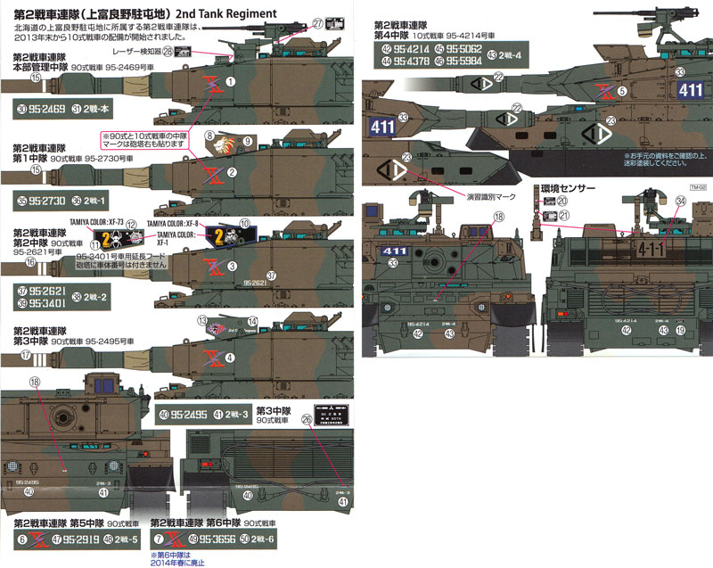 陸上自衛隊 第2戦車連隊 (10式戦車/90式戦車) デカールセット デカール (トワイライトモデル デカール No.TM-002) 商品画像_2