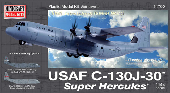 アメリカ空軍 C-130J-30 スーパーハーキュリーズ プラモデル (ミニクラフト 1/144 軍用機プラスチックモデルキット No.14700) 商品画像