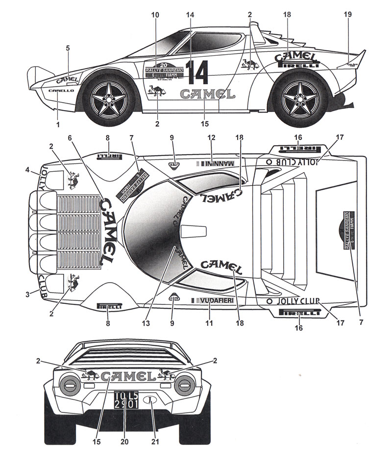 ランチア ストラトス #14 サンレモ 1978 デカール (タブデザイン 1/24 デカール No.TABU-24069) 商品画像_2