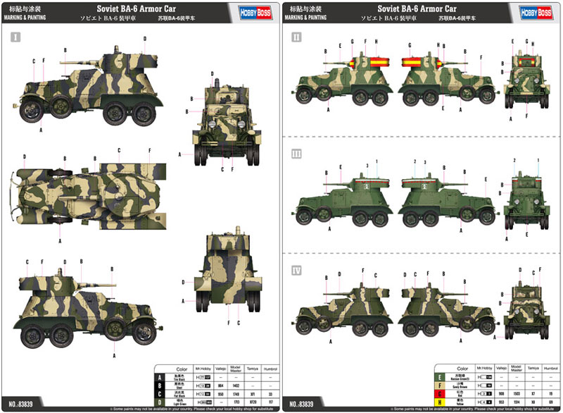 ソビエト BA-6 装甲車 プラモデル (ホビーボス 1/35 ファイティングビークル シリーズ No.83839) 商品画像_1