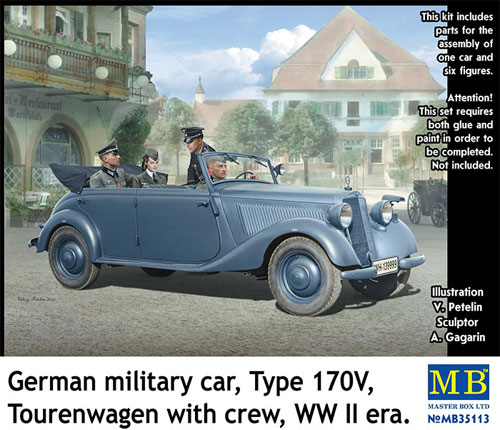 ドイツ 軍用乗用車 170V ツーリングワゴン w/クルー プラモデル (マスターボックス 1/35 ミリタリーミニチュア No.MB35113) 商品画像