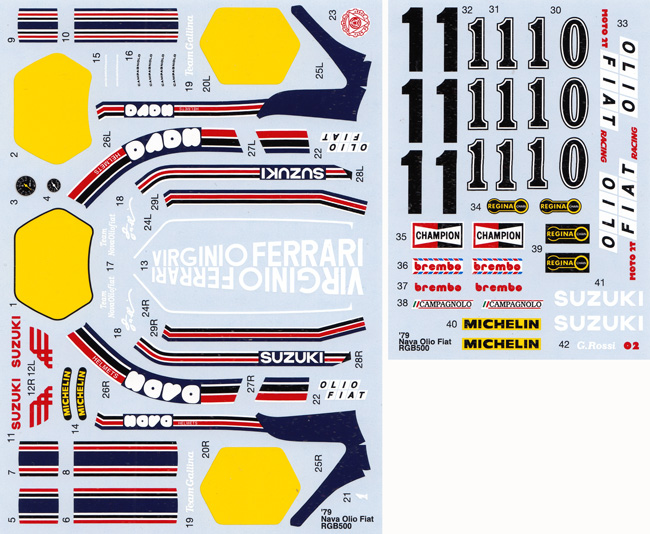スズキ RGB500 ナバ オリオ フィアット WGP 1979 スペアデカール デカール (スタジオ27 バイク オリジナルデカール No.SDT1254) 商品画像