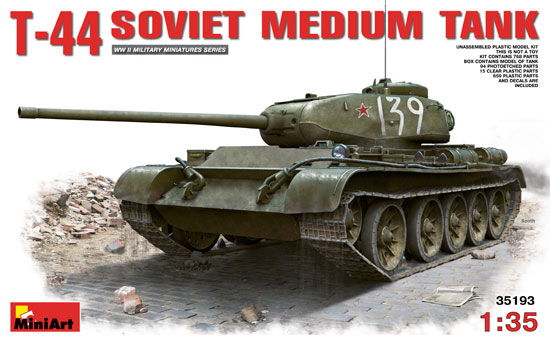 T-44 ソビエト 中戦車 プラモデル (ミニアート 1/35 WW2 ミリタリーミニチュア No.35193) 商品画像
