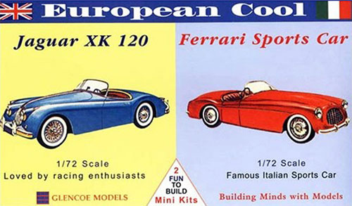 ヨーロピアンクール (ジャガー XK120 / フェラーリスポーツカー) プラモデル (グレンコモデル プラスチックモデル組立キット No.03604) 商品画像