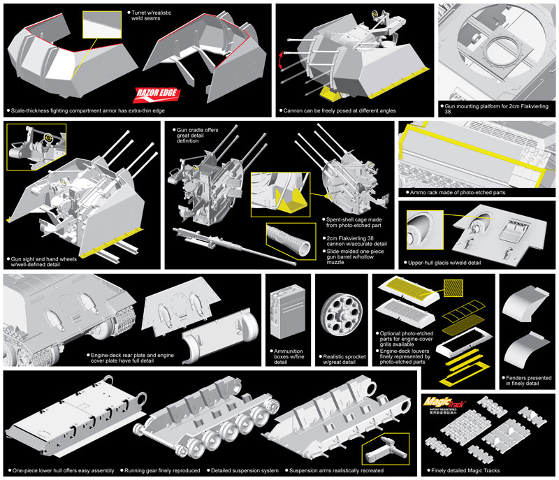 ドイツ 対空戦車 T-34 プラモデル (ドラゴン 1/35 39-45 Series No.6599) 商品画像_2