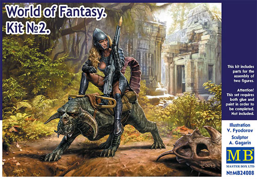 ドラゴンと女戦士 プラモデル (マスターボックス ワールド オブ ファンタジー (World of Fantasy) No.MB24008) 商品画像