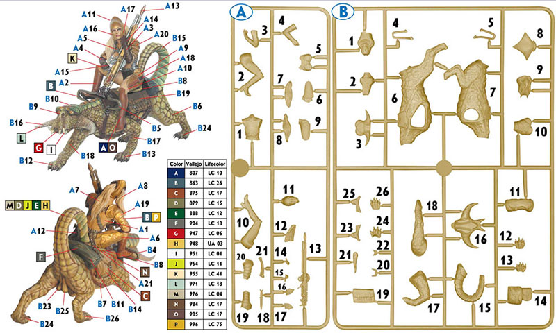 ドラゴンと女戦士 プラモデル (マスターボックス ワールド オブ ファンタジー (World of Fantasy) No.MB24008) 商品画像_1