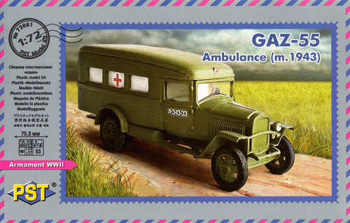 ロシア GAZ-55 1943年型 野戦救急車 プラモデル (PST 1/72 AFVモデル No.72081) 商品画像