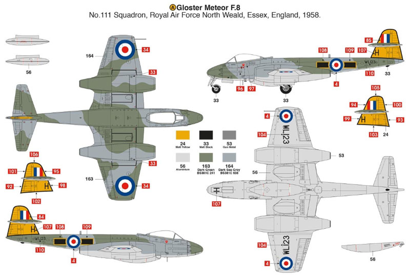 グロスター ミーティア F.8 プラモデル (エアフィックス 1/48 ミリタリーエアクラフト No.A09182) 商品画像_3