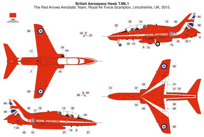 RAF レッドアロー ホーク 2016 スキーム プラモデル (エアフィックス 1/72 ミリタリーエアクラフト No.A02005C) 商品画像_1