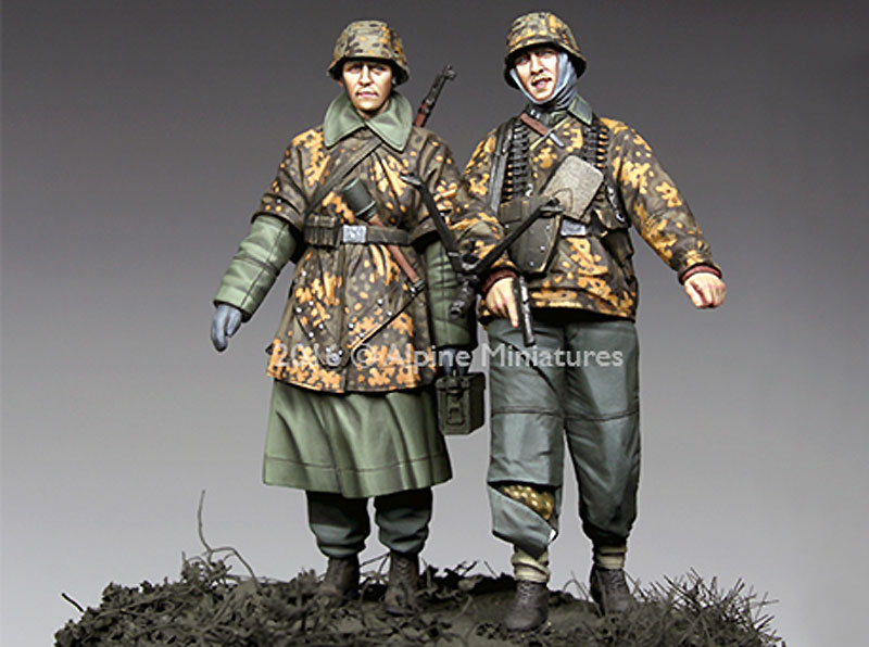 WW2 ドイツ 武装親衛隊 歩兵 ハンセン戦闘団 (バルジの戦い) (2体セット) レジン (アルパイン 1/35 フィギュア No.AM35213) 商品画像_3