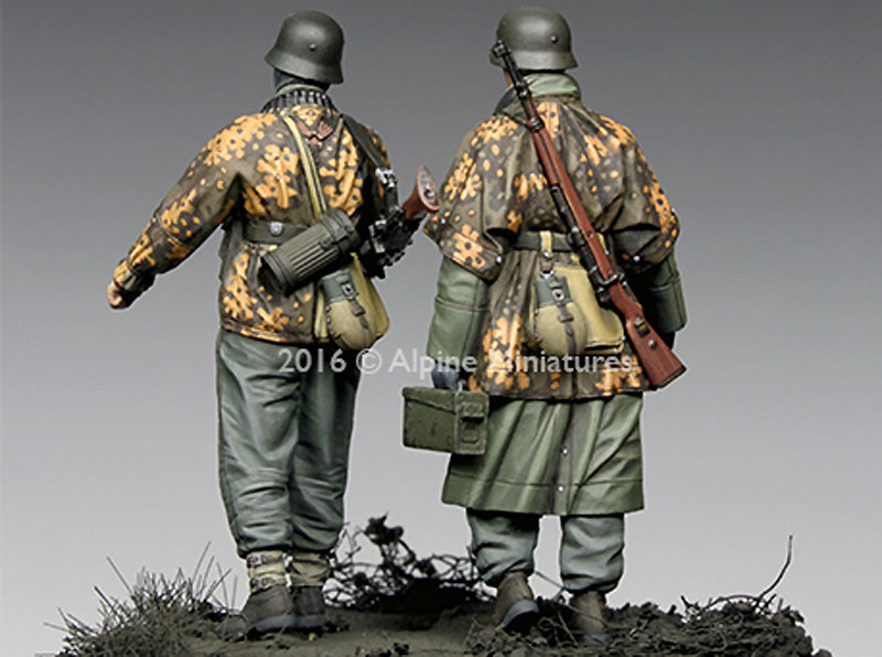 WW2 ドイツ 武装親衛隊 歩兵 ハンセン戦闘団 (バルジの戦い) (2体セット) レジン (アルパイン 1/35 フィギュア No.AM35213) 商品画像_4