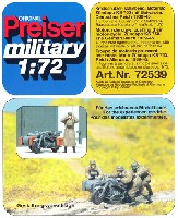 プライザー 1/72 精密プラ製フィギュア ドイツ オートバイ兵 ＋ ツェンダップ KS750 悪路脱出シーン