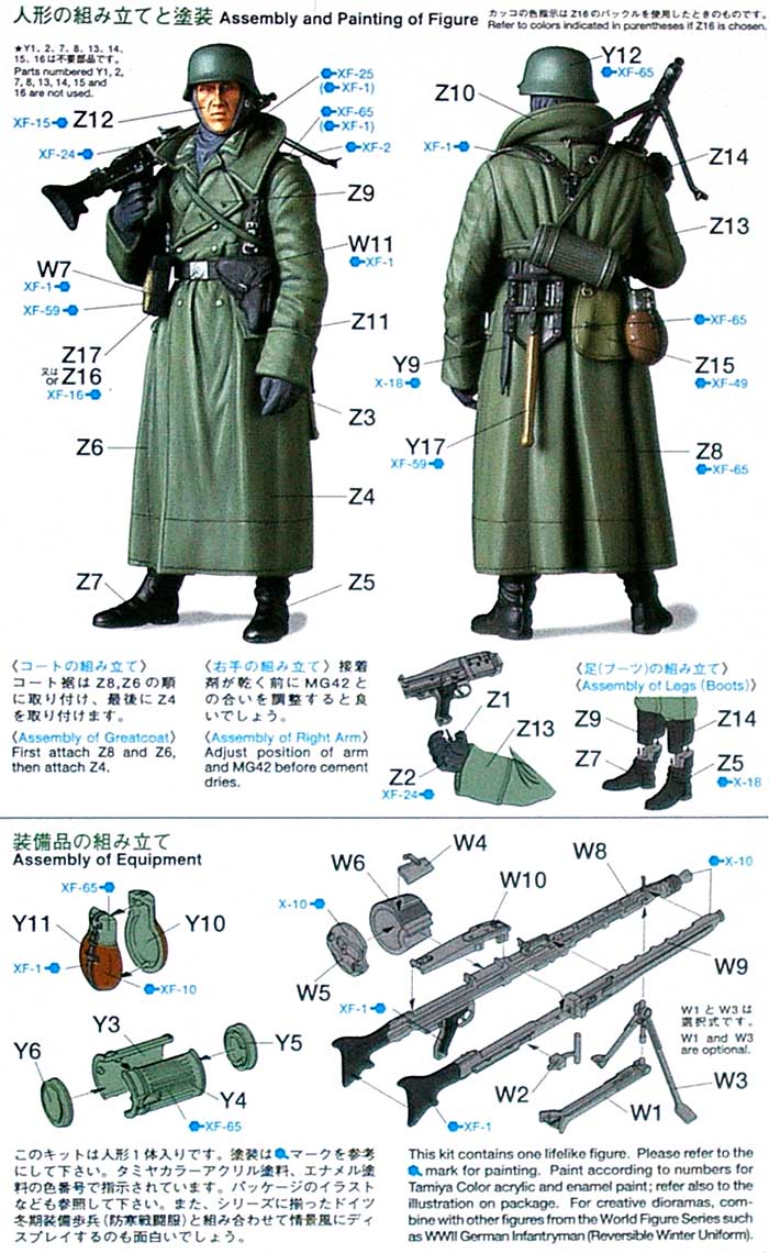 WW2 ドイツ機関銃手 (後期型オーバーコート） プラモデル (タミヤ 1/16 ワールドフィギュアシリーズ No.006) 商品画像_1