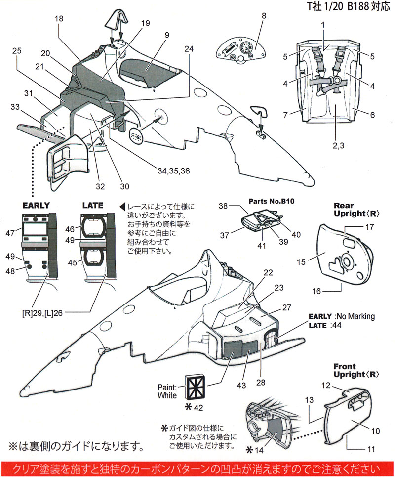 ベネトン B188 カーボンデカール デカール (スタジオ27 F1 カーボンデカール No.CD20034) 商品画像_1