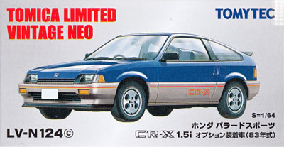 ホンダ バラード スポーツ CR-X 1.5i オプション装着車 (83年式) (青/銀) ミニカー (トミーテック トミカリミテッド ヴィンテージ ネオ No.LV-N124c) 商品画像