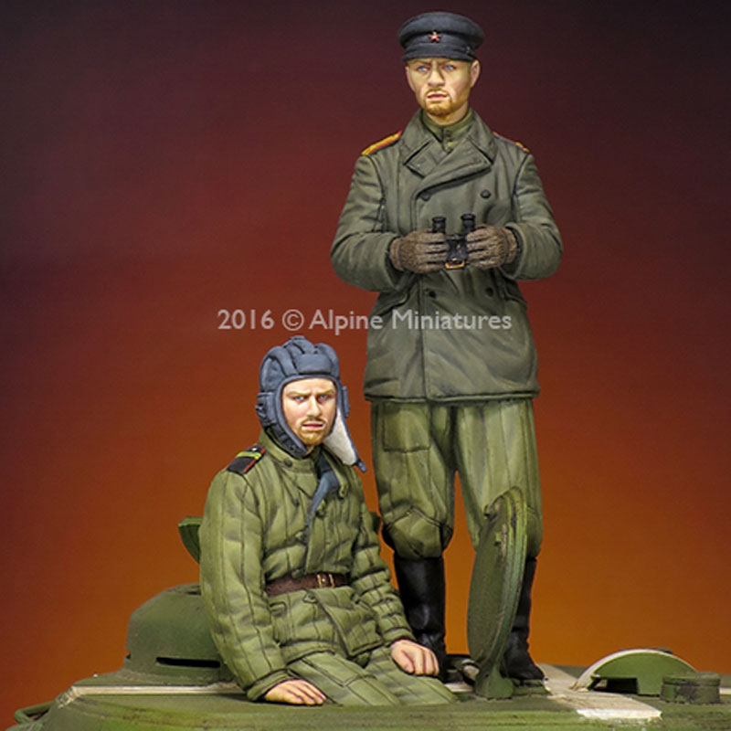 WW2 ロシア 戦車兵 (防寒コート/テログレイカ) (2体セット) レジン (アルパイン 1/35 フィギュア No.AM35216) 商品画像_2