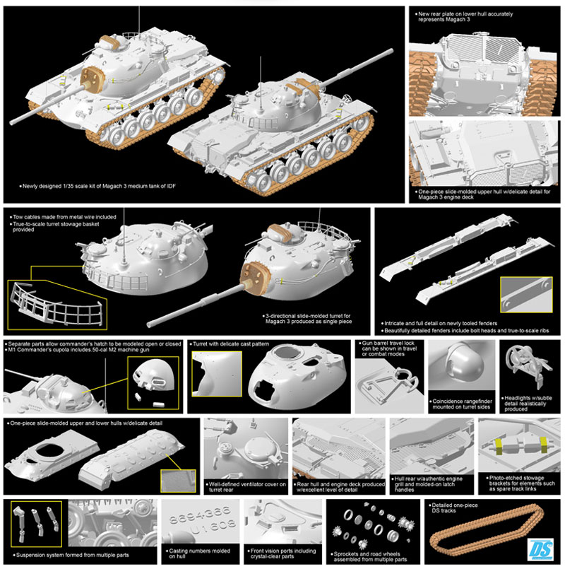 イスラエル国防軍 IDF マガフ3 プラモデル (ドラゴン 1/35 MIDDLE EAST WAR SERIES No.3567) 商品画像_3