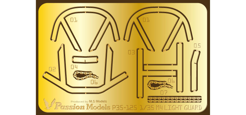 M4A3シリーズ ライトガード エッチングセット (2枚入) エッチング (パッションモデルズ 1/35 シリーズ No.P35-125) 商品画像_1