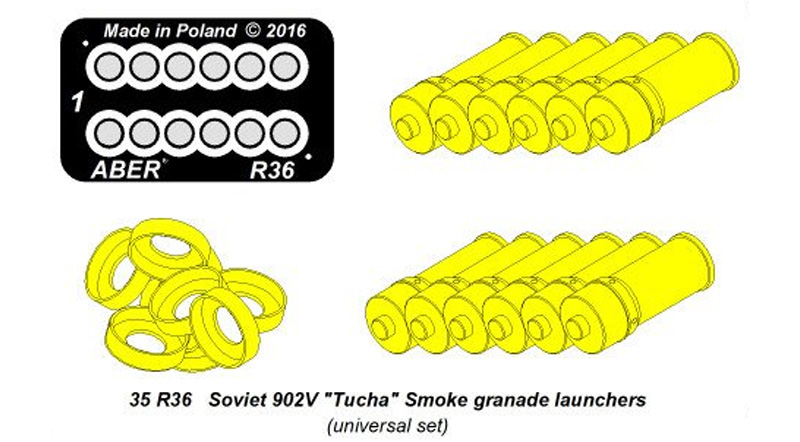 ソビエト スモーク ガンランチャー 902V トゥーチャ メタル (アベール 1/35 AFV用エッチングパーツ No.35R036) 商品画像_1