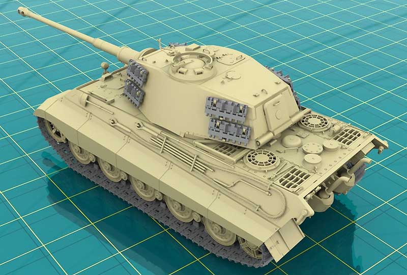 Pz.Kpfw.6 Ausf.B ケーニッヒス・ティーガー ヘンシェル砲塔 後期型 プラモデル (ICM 1/35 ミリタリービークル・フィギュア No.35363) 商品画像_3