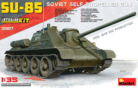 SU-85 Mod.1943 中期生産型 フルインテリア プラモデル (ミニアート 1/35 WW2 ミリタリーミニチュア No.35187) 商品画像