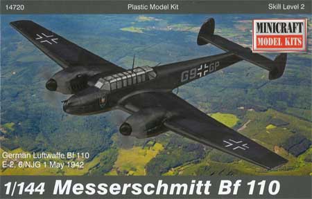 ドイツ メッサーシュミット Bf110 プラモデル (ミニクラフト 1/144 軍用機プラスチックモデルキット No.14720) 商品画像