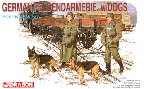 ドイツ 野戦憲兵 w/軍用犬 プラモデル (ドラゴン 1/35 39-45 Series No.6098) 商品画像