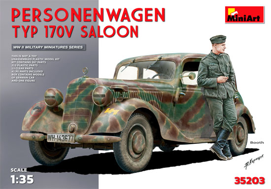 ドイツ パーソネンワーゲン TYP 170V サルーン プラモデル (ミニアート 1/35 WW2 ミリタリーミニチュア No.35203) 商品画像