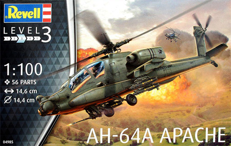 AH-64A アパッチ プラモデル (レベル 1/100 エアクラフト No.04985) 商品画像