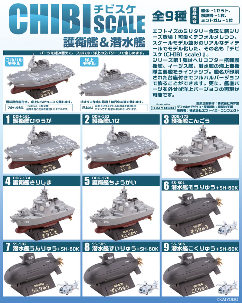 チビスケ 護衛艦 & 潜水艦 塗装済組立キット (エフトイズ チビスケ No.FT60281) 商品画像_1