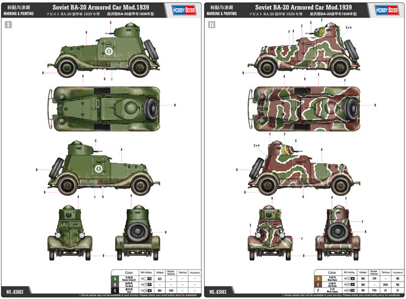 ソビエト BA-20 装甲車 1939年型 プラモデル (ホビーボス 1/35 ファイティングビークル シリーズ No.83883) 商品画像_1
