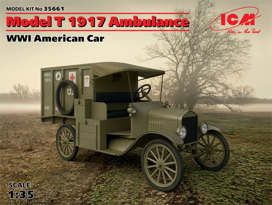 T型フォード 1917 救急車 プラモデル (ICM 1/35 ミリタリービークル・フィギュア No.35661) 商品画像